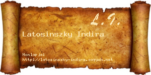 Latosinszky Indira névjegykártya